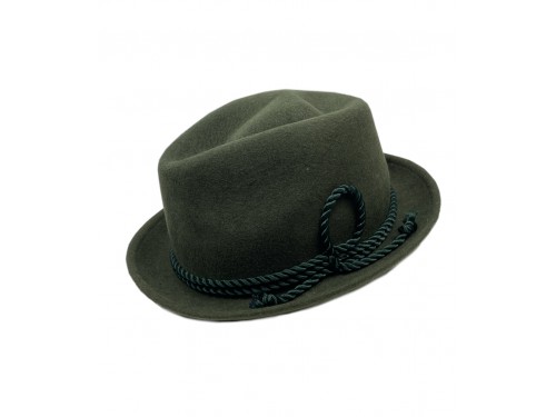 Sombrero lana verde cordón